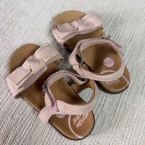 STRIDE RITE Girls Pink Bow Peel & Stick Sandals Size 7 SRT Savannah Sensory